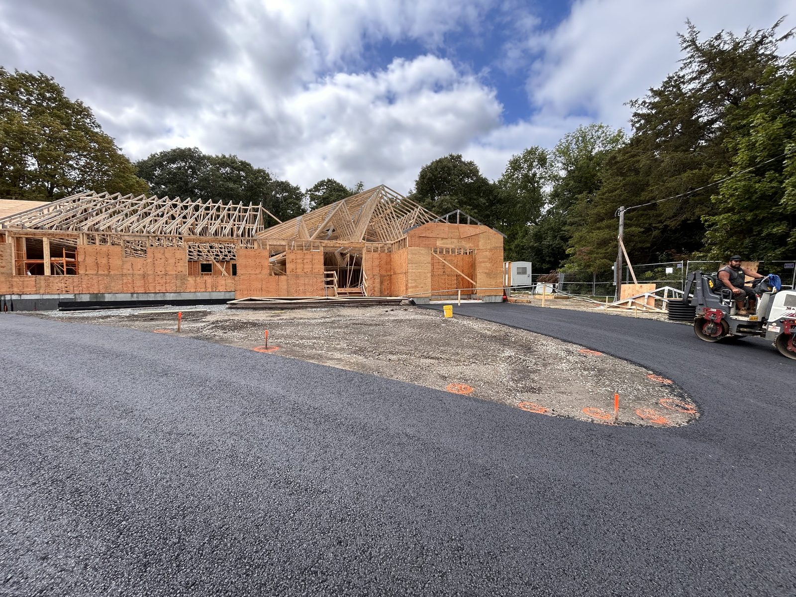 Whipple House Memory Care framing and roof trusses in progress